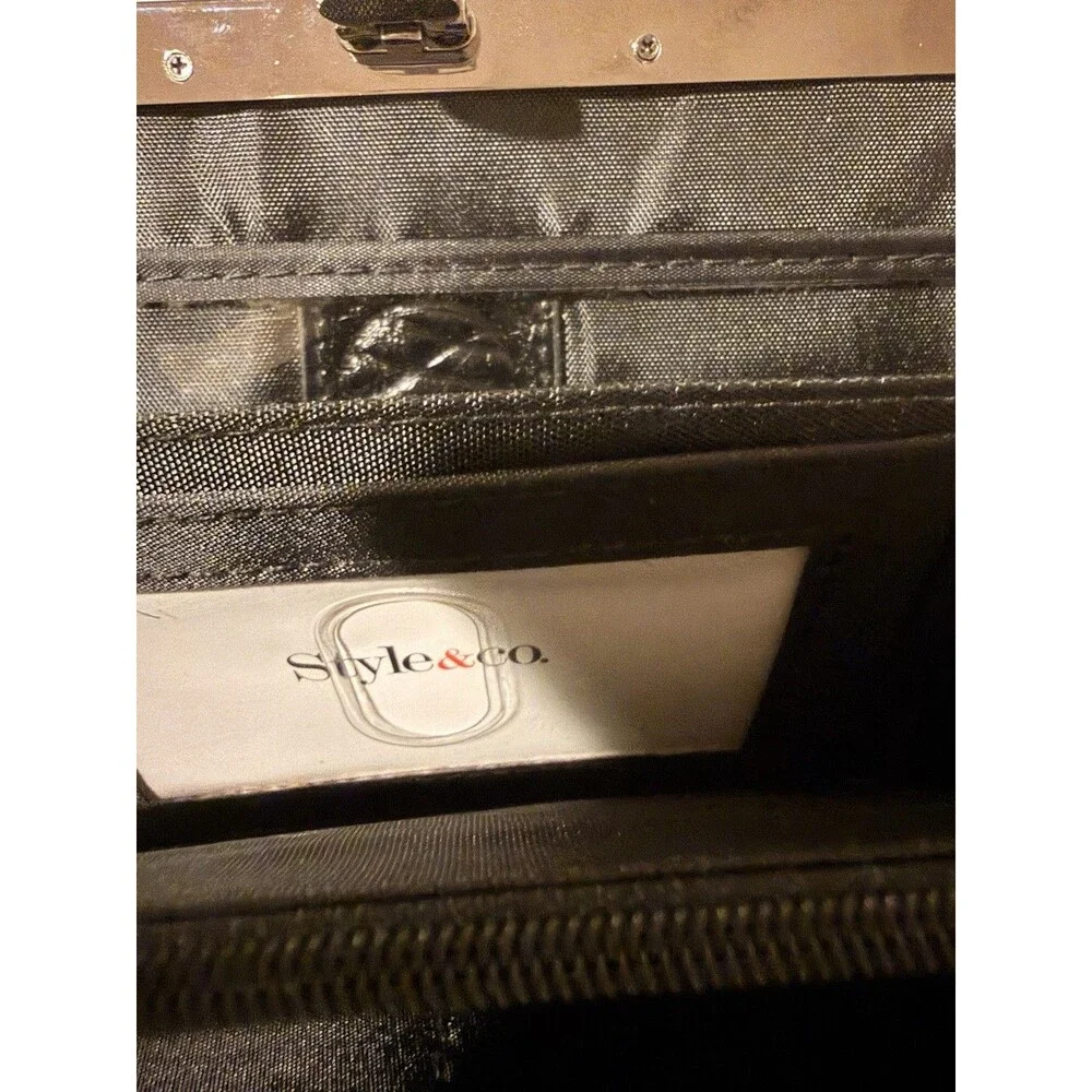 Style&co. Women’s Black/Gray Animal Print Wallet Folding Card Slots